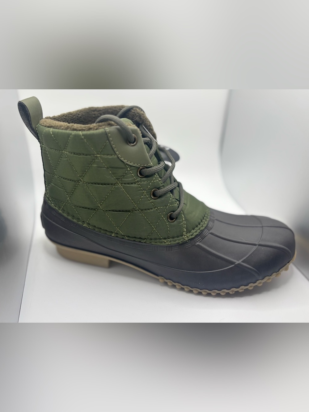 London Fog Women’s Winley Duck Boots Olive Size 10M - Picture 1 of 10